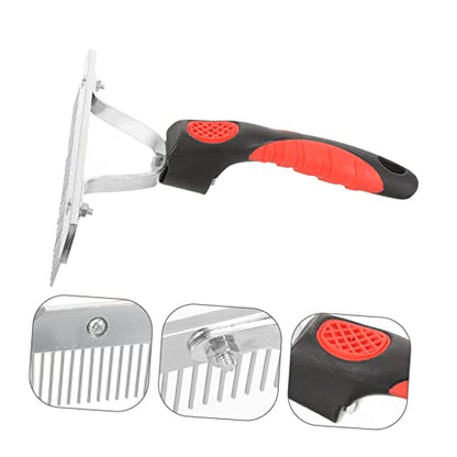 VICASKY Durable Horse Grooming Comb with Ergonomic Non Slip Handle Rubber and Cleaning Rake for Removing Mud Shedding Hair and Grooming Horses and Animals Easy to Clean
