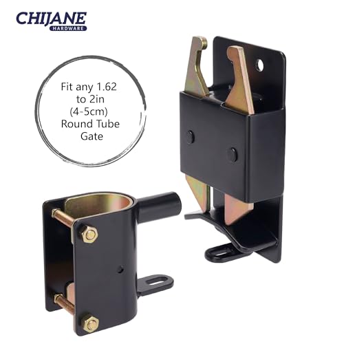 2 Way Lockable Gate Latch, Heavy Duty Farm Gate Latch, Two Way Livestock Cattle Gate Latch for Horse Corrals, Ranches, Fences, Stables，2 Pack