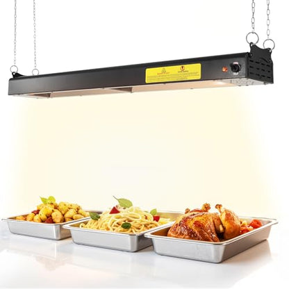 36-Inch Food Heat Lamp, 1000W Commercial Food Warmer Lamp Electric Strip Heater Overhead Stainless Steel Heat Lamps for Buffet Restaurant Parties Catering, Black 115V - color: Black, size: 36 Inch
