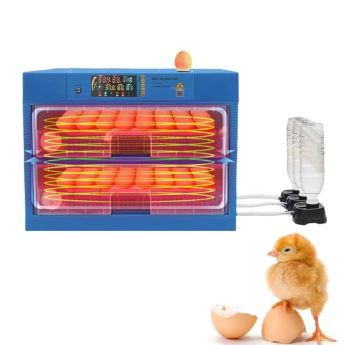 128 Egg Incubator, Adjustable Temperature and Humidity, Digital Poultry Hatcher Machine, General Purpose Incubator with Automatic Egg Turning for Chickens Ducks, Goose, LED Display