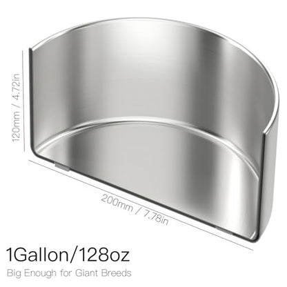 1Gallon Double Layer 304 Stainless Steel Dog Bowl - Insulated & Durable | Non-Slip Base | Easy to Clean | BPA-Free Safe Dog Water Bowl[128oz for Large Giant Breeds] - color: 3.8L