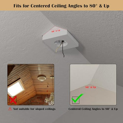 Fan Mounting Box, FB900-1, Supports Fans to 70 LBS and Fixtures up to 200 LBS, Paintable, Fits Cathedral Ceiling Angles of 80 or Up, White
