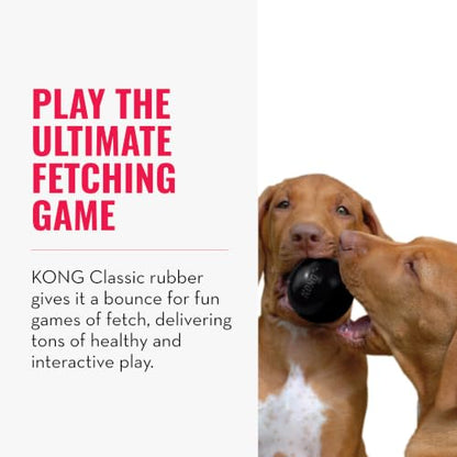 KONG Extreme Ball with Hole - Fetch Toy - Durable Dog Toy for Training, Interactive Playtime & More - Natural Extreme Rubber Ball - Black - for Medium/Large Dogs - size: Medium