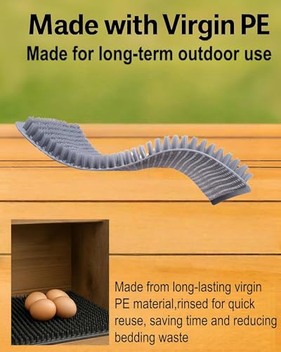 6-Pack Washable Chicken Nesting Pads for Chicken Coop, 13x11in Reusable Nest Box Liners, Trim-to-Fit Open-Grid Bedding for Cleaner Eggs, Heavy-Duty Poultry Supplies (Green)