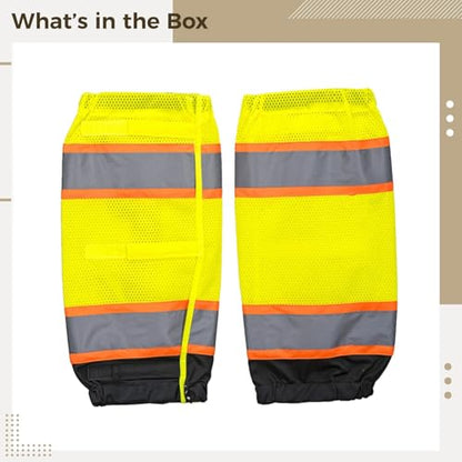 2 Pcs High Visibility Reflective Leg Gaiters, Mid Length Breathable Mesh, Adjustable for Night Walking and Cycling