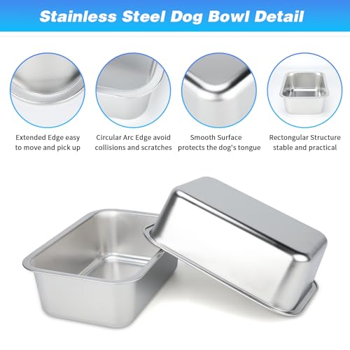Bwogue 2 Gallons Extra Large Stainless Steel Dog Water and Food Bowl for Large, X-Large Breeds - High Capacity, 1 Pack - color: 1 Bowl, size: 2 Gallons