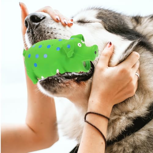 balacoo Dog Chew Toy with Grunting Sound Interactive Pig Molar Plaything Bite Resistant Pet Chew Toy for Dental Health Training 7.08X3.54X1.57In
