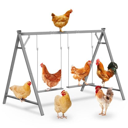 Chicken Perches with Swing, Chicken Roosting Bars for Coop Accessories, Activity Play Toys for Pet's Health & Happy