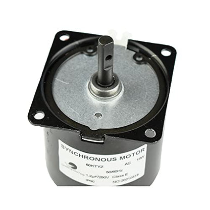 CHANCS Permanent Magnet Motor 60KTYZ AC 110V 2.5-3RPM CW/CCW Synchronous Gear Motor with Motor Bracket Support Fixed Base - size: 2.5/3r/min Motor+Bracket