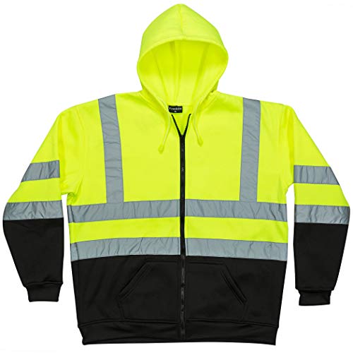 North 15 Men's High Visibility Safety Hooded Fleece Sweatshirt - size: XX-Large