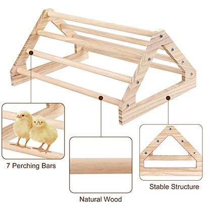Wooden Chick Perch Stand, Pine Chicks Roosting Bar, Jungle Gym Perch Toys for Chicken Coop & Brooder, Bird Perch for Baby Chicks & Parrots (Large) - color: Large