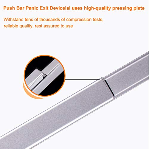 Push Bar Door Lock with 6 Keys, Emergency Exit Door Hardware with Handle, Aluminum Commercial Push Bar Panic Exit Device Left/Right Compatible - color: With Handle