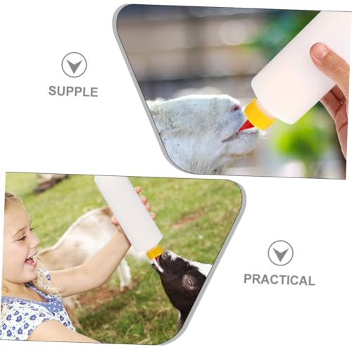 2 Sets Goat Milk Bottles for Lambs Replaceable Nursing Feeders for Newborn Livestock Farm Use Sturdy Feeding Containers Nipples