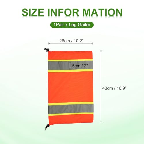 PATIKIL High Visibility Leg Gaiters Reflective Work Boot Gaiters Two-tone Leg Gaiter Unisex-Adult - color: Multicolor