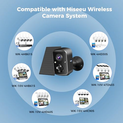 Hiseeu Security Cameras Wireless Outdoor, 2pcs Solar Powered 3K 4MP Surveillance WiFi Cameras for Home Security Outside, PIR/AI Motion Detection, Waterproof, Color Night Vision, 2-Way Audio, Black - color: 2C90B-Black
