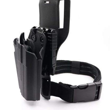Tactical Leg Strap Drop Swivel Attachment for Holsters, Thigh Strap Belt for Leg Holster, with Quick-Release Buckle. - color: Leg Strap & Adapter-Black