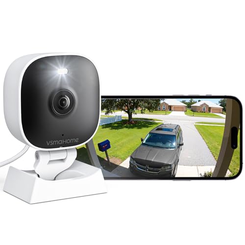 2K Cameras for Home Security,Indoor/Outdoor for Baby/Elder/Pet Monitoring with Phone app, Plug&Play,Color Night Vision,2-Way Audio&24/7 Recording,Support 128G Card (Not Included),6.56ft Wire - style: 1 pack