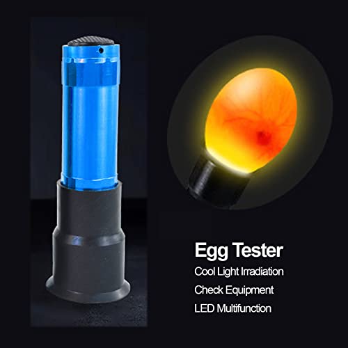 Egg Tester, LED Cool Light Candler Lamp, Metal and Plastic Material, Detachable Cone Spot Light, Suitable for Bird Duck Goose Quail Eggs, Delivered Without Battery (Blue) - color: Blue