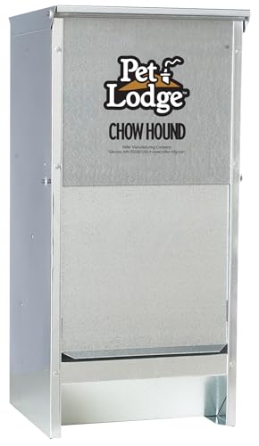 Pet Lodge® Automatic Dog Feeder | Chow Hound Outdoor Pet Feeder | Tough Galvanized Steel | Made in USA (12 Pound) - size: 12 Pound
