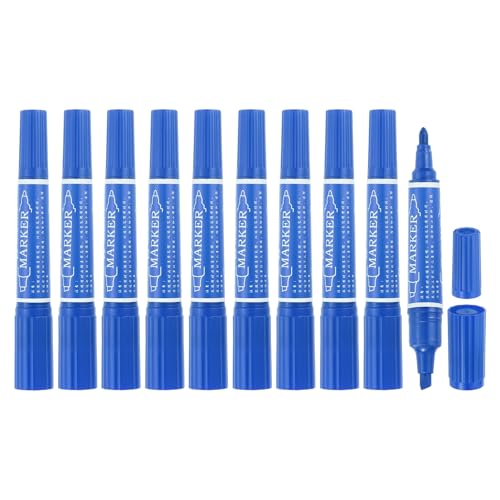 MECCANIXITY 10 Pcs Art Marker Pen Double-Ended Colored Pen Dual Sketch Marker for Drawing Sketching Writing Journaling, Middle Blue - color: Middle Blue