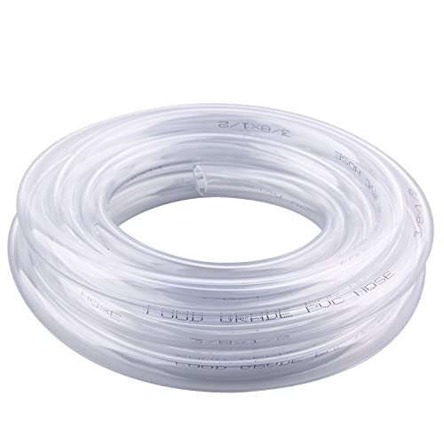 DERNORD PVC Tubing 3/8"ID X 1/2"OD Flexible Clear Vinyl Hose 10 Feet for Food Grade - size: 10 Feet, style: 3/8"ID X 1/2"OD