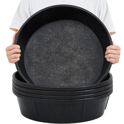 Sadnyy 8 Pcs Rubber Feed Pan 12 Quart/ 3 Gallon Utility Horse Feed Bucket Rubber Bowl Chicken Dust Bath Container Horse Feeder for Goats Livestock Animal Feeding Cats Dogs Pigs - size: 12 Quart/ 3 Gallon