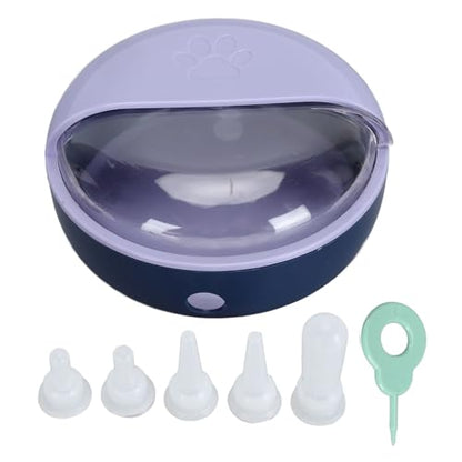 FILFEEL Pet Nursing Bottle with 5 Nipples and Lid, Silicone Puppy Kitten Milk Feeder Bowl, Choking Prevention Breastfeeding Device for Newborn Dogs Cats Small Animals, - color: Purple