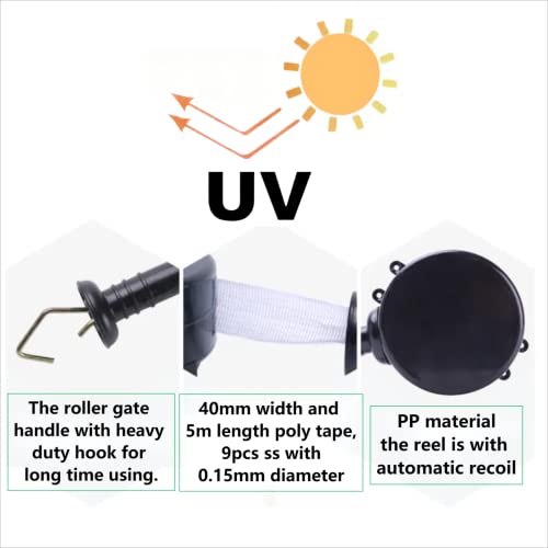 16.4ft Retractable Electric Fence Gate Handle Poly Tape