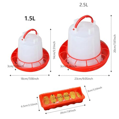 Spill Feed Set Poultry Trough Waterer for Small Scale Livestock Care Treat Feeding Tool Backyard Chicken Supplies Chicken Accessories Poultry Feeding - color: Style2