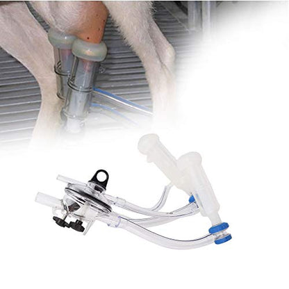 Goat Milker Claw Kit, Milking Teat Cups for Goat and Sheep, Food - Grade Plastic Milking Machine Parts with 16.14in Hose, Replacement for Farm Milk Collector System