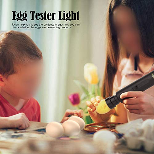 Egg Tester Light Kit, Plastic Chicken Egg Monitoring Tester LED Incubator Light Candling Lamp Inspection for Monitoring Eggs Development, US Plug 100-240V
