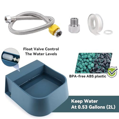 Enjoying Automatic Dog Water Dispenser with 59" Metal Water Pipe, Auto Fill Dog Water Bowl for 3/4" or 1/2" Male End Faucet, Large Automatic Waterer for Dogs Cats Chicken Pigs Livestock