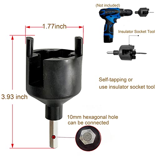 Electric Fence Insulator Screw-in Insulator Fence Ring Wood Post Insulator with Insulator Socket Tool for Animal Husbandry Electronic System (Electric Fence Insulator - 30PCS) - style: Electric Fence Insulator - 30PCS
