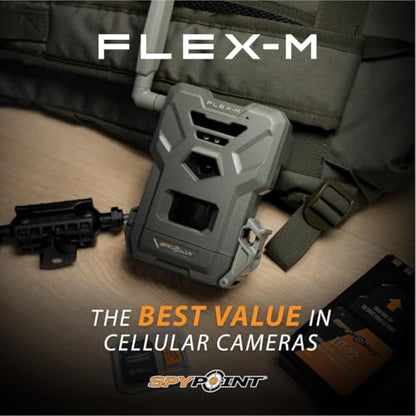 SPYPOINT Flex-M Twin Pack Cellular Trail Cameras - 2 SD Cards Included, Best Hunting Accessories, No WiFi Needed, GPS, Night Vision, IP65 Water-Resistant, 28MP Photos, & 720p Videos + Sound (2) - color: Starter Pack- SD, size: Pack of 2