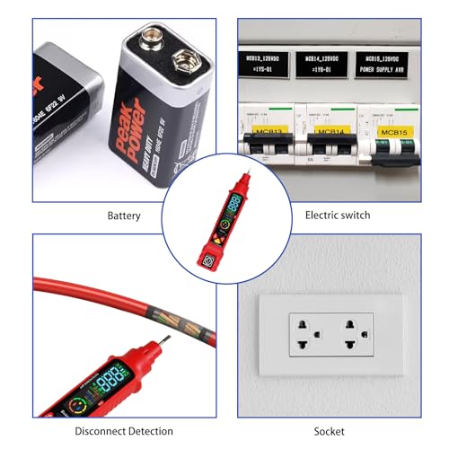 FRANKEVER Voltage Tester/Non-Contact Voltage Tester, Dual Range AC 2-440V,50Hz-60Hz Live/Neutral Wire Tester, Electrical Tester with LCD Display, Wire Breakpoint Finder,Light Fuse Checker Repair Tool