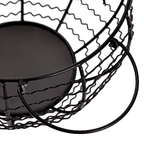 Juvale Egg Holder Countertop Wire Basket - 8.2 x 8.2 x 4.9 in, Black Iron Farmhouse Style - Egg Basket Countertop Organizer for Kitchen Decor & Accessories