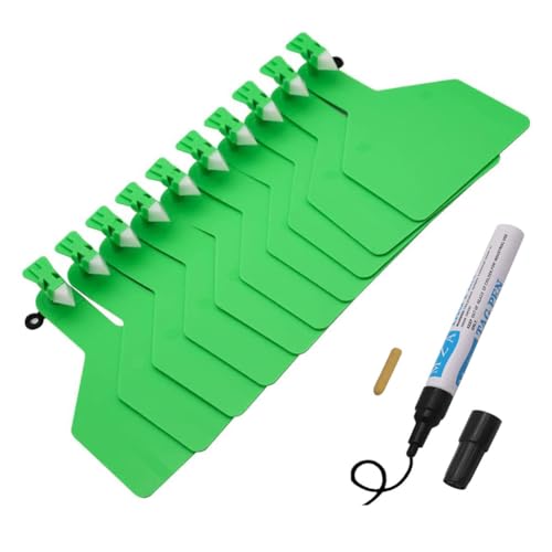 Ear Tag Livestock Tag Blank for Cattle Marking - One Piece Cattle Tag Compatible with Z Tags for Cattle Applicators Comes with a Permanent Marker Green 50pcs+Pen - color: Green, size: 50pcs+pen