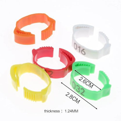 Chicken Leg Bands 100-Pack Poultry Identification Leg Bands, Chicken Foot Rings for Flock Management