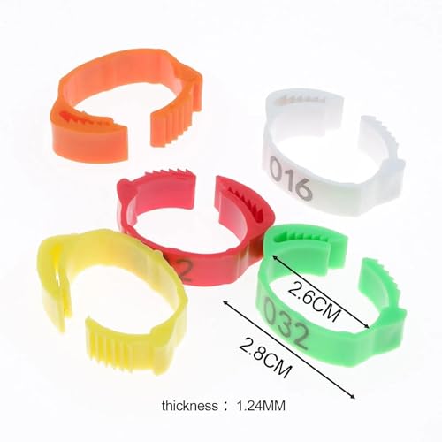 Chicken Leg Bands 100-Pack Poultry Identification Leg Bands, Chicken Foot Rings for Flock Management