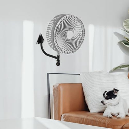 HOMSFOU Wall Mount Fan Set with Heavy Duty Bracket Adjustable Speed Wall-Mounted Oscillating Fan for Garage Pavilion Indoor Outdoor