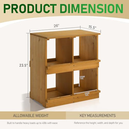 Outvita Nesting Boxes for Chickens 4 Compartments, Wood Chicken Nesting Box Wall Mount, Versatile Use Nest Box for Chicken Coop, Easy to Assemble for Chicken, Hens, Ducks - color: 4 Compartments