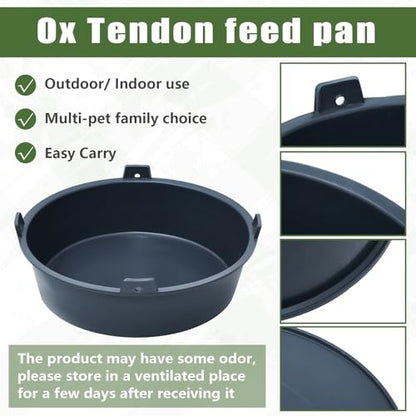 Sadnyy 8 Pcs Feed Pan 1.5 Gallon/6 Quart Utility Horse Feed Bucket Livestock Feeder Tubs Ox Tendon Bowl for Horses Dog Cats Goats Chicken Dust Bath - size: 1.5 Gallon/6 Quart
