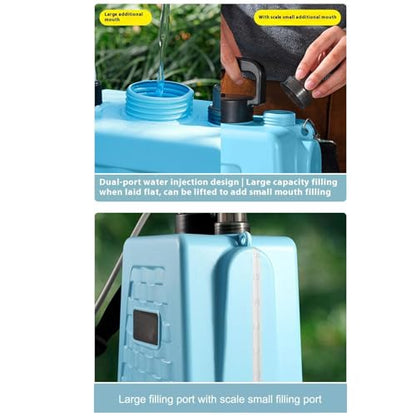 Electric Garden Sprayer | Backpack Can Rechargeable - Power Sprayer with Adjustable Shoulder Strap,for Home Outdoor Plant Agriculture Backyard Yard Lawn Farm - color: 9L sky blue