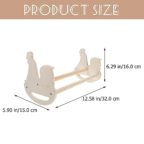 Ipetboom Chicken Swing Chicken Perch Natural Wooden Jungle Gym Roosting Bar Chick Stand for Hens Handmade Coop Swing Toys