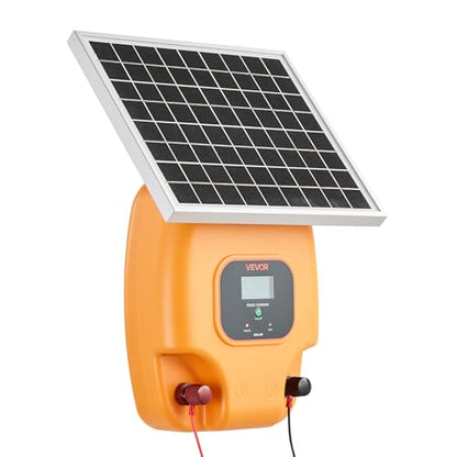 VEVOR Solar Fence Charger, 1J 10 kV Solar Powered Fence Charger, 1.86 Miles Range, Electric Fence Energizer Kit, Keep Out Predators, 3 Days Runtime, for Livestock, Poultry, Garden Protection - style: 1J