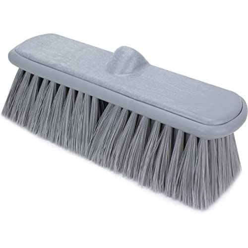 SPARTA Flo-Thru Heavy-Duty Deck Scrub Brush Nylon Bristled, Boat and Floor Scrub Broom with Protective Bumper for Floors and Large Equipment, Plastic, 9.5 Inches, Gray - color: Gray