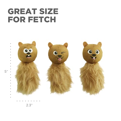 Outward Hound by Nina Ottosson Plush Replacement Chipmunk Toys for Snuffle N' Treat Dog Ball Puzzle - 3 Pack - color: Extra Chipmunks (Brown)