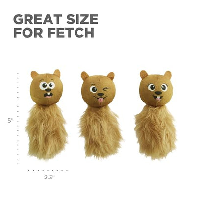 Outward Hound by Nina Ottosson Plush Replacement Chipmunk Toys for Snuffle N' Treat Dog Ball Puzzle - 3 Pack - color: Extra Chipmunks (Brown)