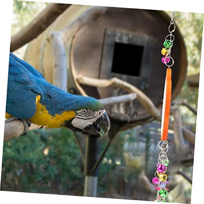 BESPORTBLE 1pc Chicken Mirror Toy Bell Bird Hanging Mirror for Parrots and Chickens Engaging Pecking and Grinding Toy Easy to Install Cages Fun and Attractive Design