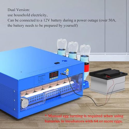 176 Eggs Automatic Chicken Incubators, Farm Poultry Hatcher Machine, LED High-Efficiency Automatic Egg Turning & Temperature Control, for Hatching Chicken Duck Goose Birds - color: 176 Eggs